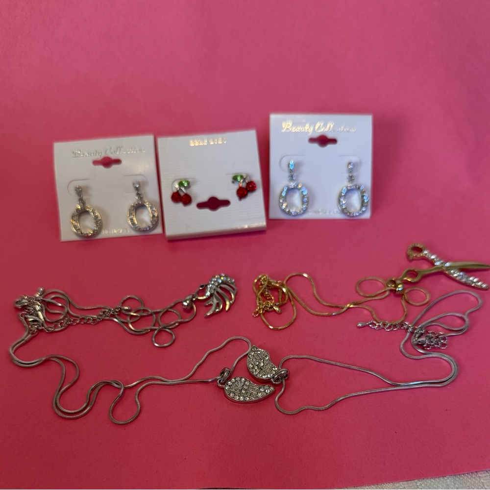 Fashion Jewelry Silver and Gold Earring Set
